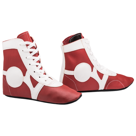 Купить Обувь для самбо SM-0102, кожа, красный Rusco в Тобольске 