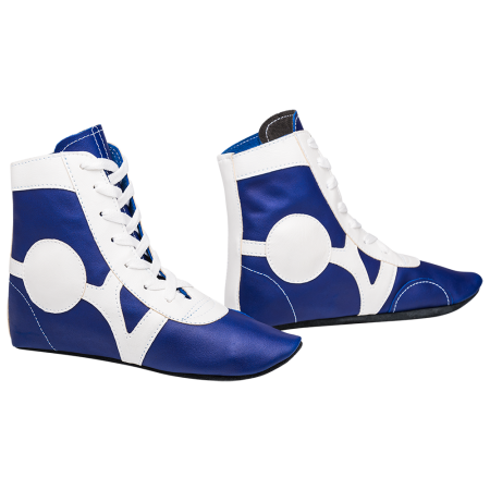 Купить Обувь для самбо SM-0102, кожа, синий Rusco в Тобольске 