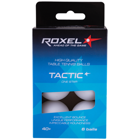 Купить Мяч для настольного тенниса Roxel 1* Tactic, белый, 6 шт в Тобольске 