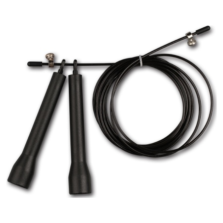Купить Скакалка высокооборотная Кроссфит стальной шнур в оплетке 2.7 м чёрная в Тобольске 