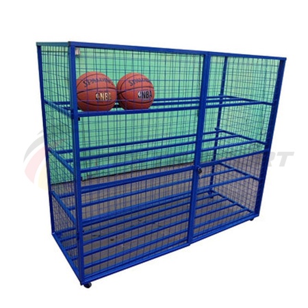 Купить Стеллаж для хранения мячей и инвентаря передвижной металлический (сетка) Разборный в Тобольске 