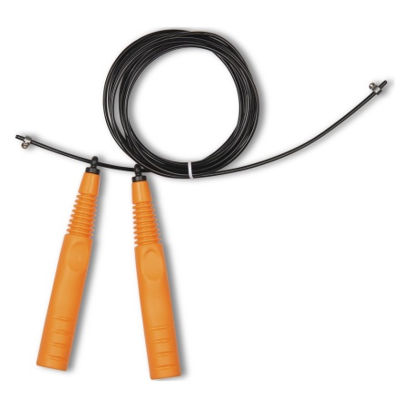 Купить Скакалка высокооборотная Кроссфит стальной шнур в оплетке 2.9 м чёрно-оранжевая в Тобольске 