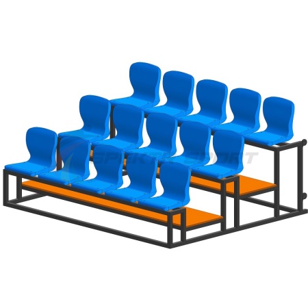 Купить Трибуна мобильная 3 ряда сиденья пластиковые на 15 мест в Тобольске 